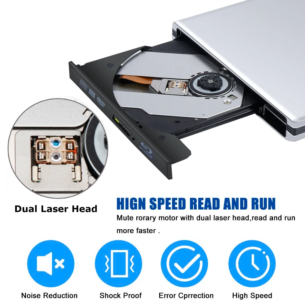 Blu Ray USB 3 0 внешний DVD CD Привод горелка CD/DVD RW Писатель плеер для ноутбука ноутбук ПК