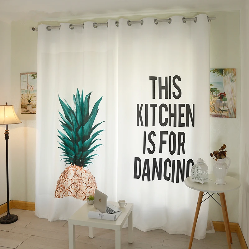

Modern 3d Blackout Curtains Cartoon Fruit Pineapple Watermelon Pattern Thicken Velvet Fabric Bedroom Curtain for Living Room
