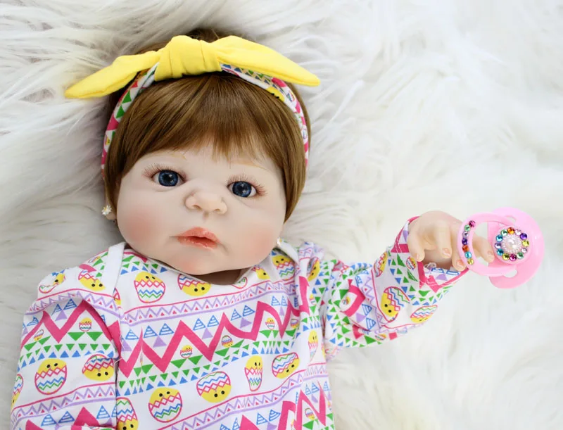 

NPKCOLLECTION 22" Full Body Silicone Newborn Babies Princess Doll Toy Realistic Reborn Girl Alive Bebe Boneca Toy Waterproof