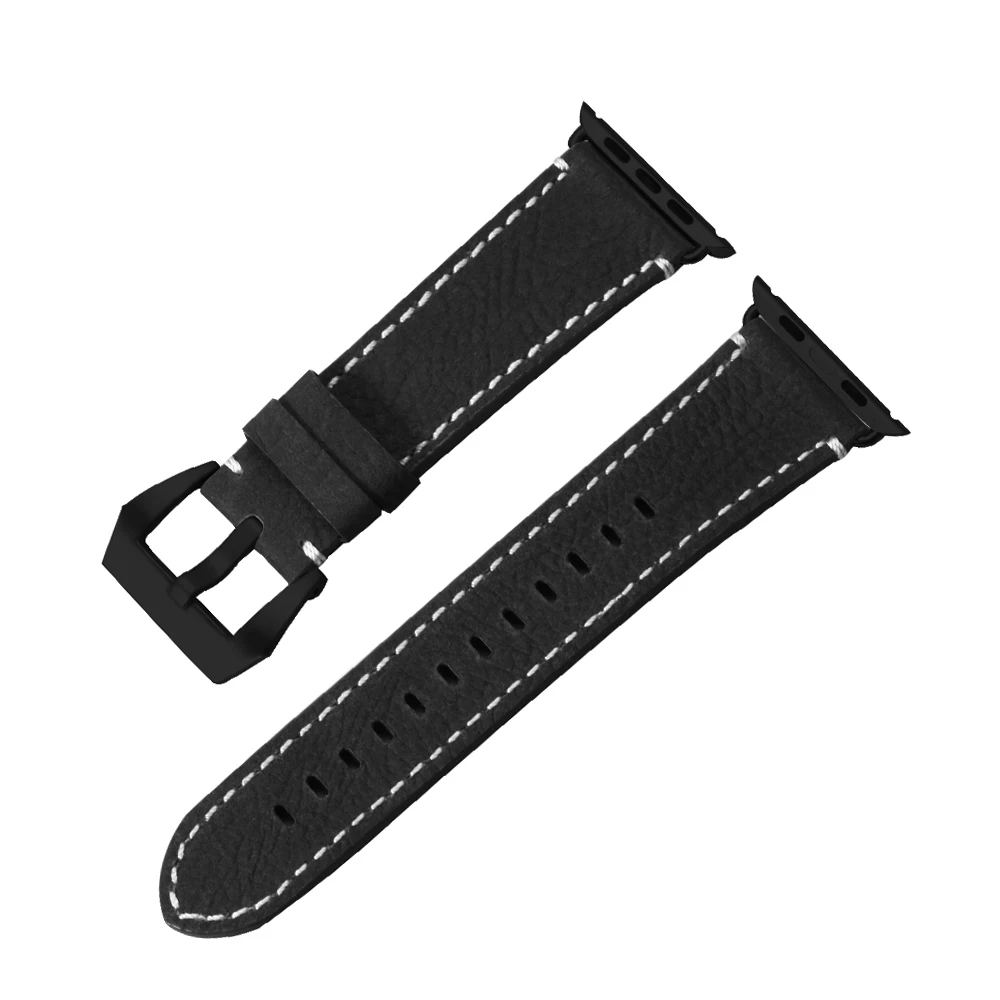CHIMAERA Apple Watch ремешок ручной работы черный армейский зеленый винтажный из