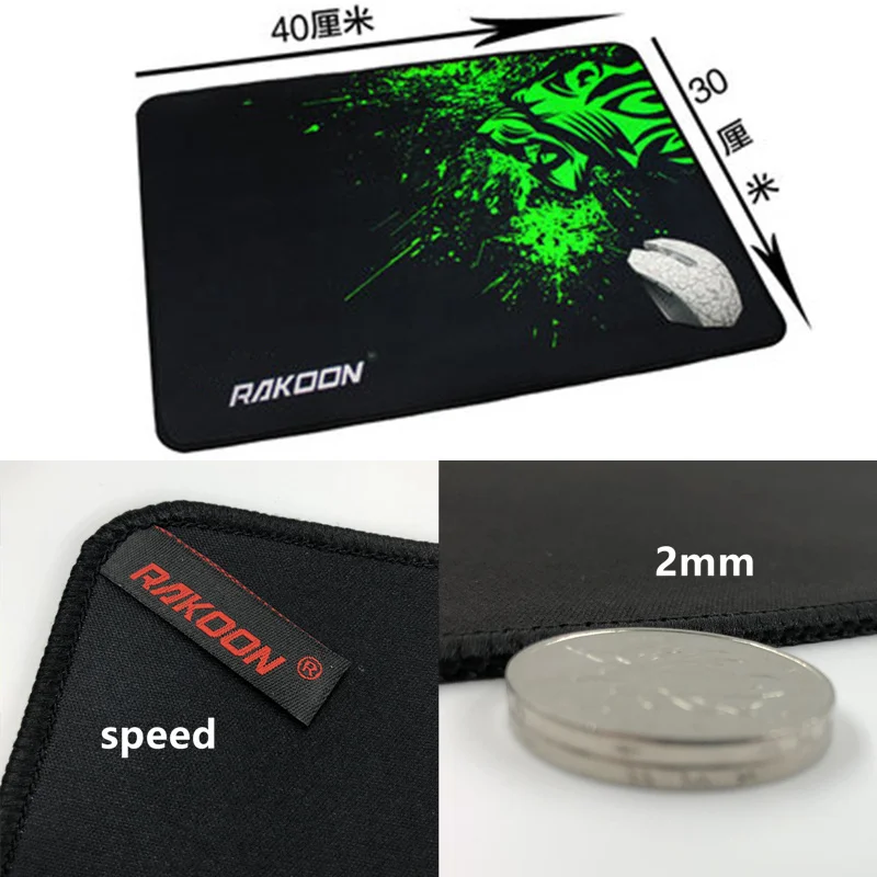 speed30x40cm Большой игровой коврик для мыши с зеленым принтом, Противоскользящий коврик для мыши из натурального каучука, коврик для клавиатуры, Настольный коврик для ноутбука, компьютера, геймера, коврик для мыши - Цвет: speed30x40cm