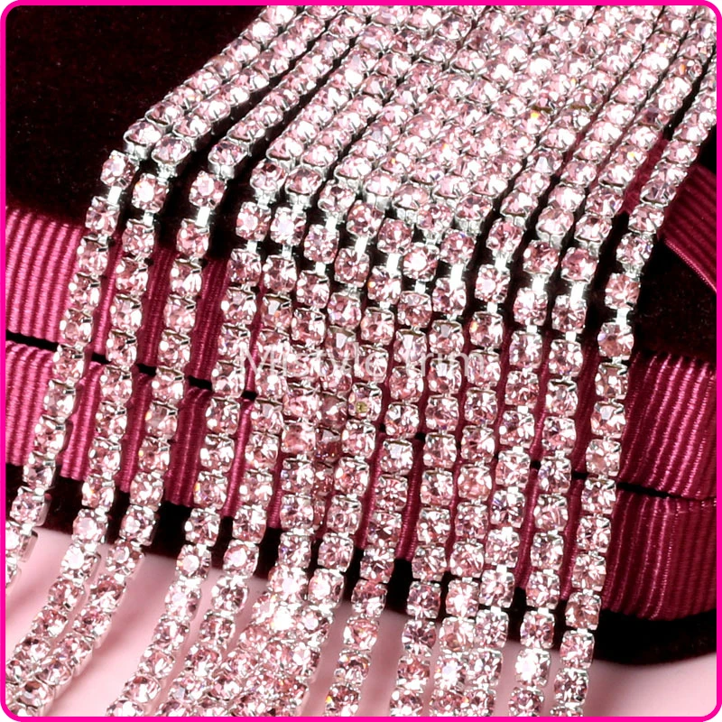 3 мм стразы цепочка отделка серебро коготь смешанный пакет пришить на один ряд