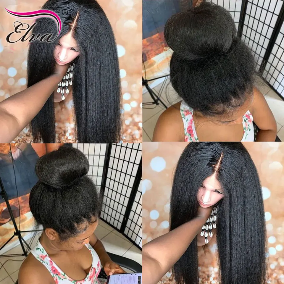 Elva Hair кружевные передние парики из человеческих волос для черных женщин