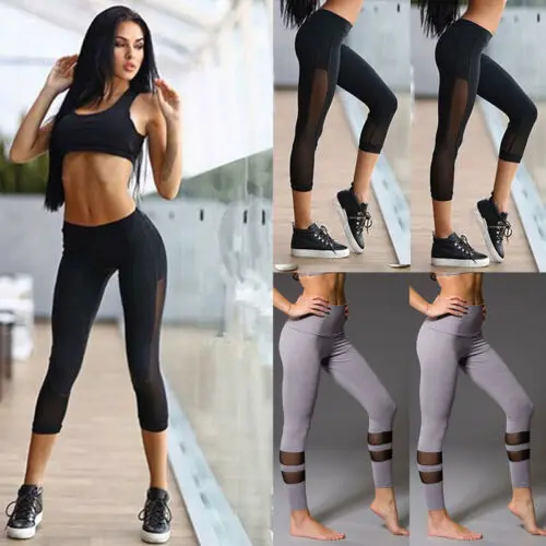 Women's Yoga Stretch Leggings Pants Fitness Jogging Running Sports Trousers | Спорт и развлечения