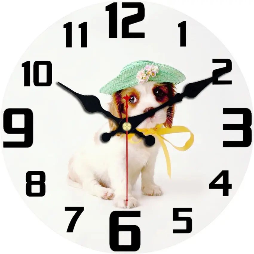 Потертый шик, обезьяна настенные часы, винтажные настенные часы, настенные часы домашний декор, большие настенные часы животный дизайн - Цвет: Dog Wall Clock 1