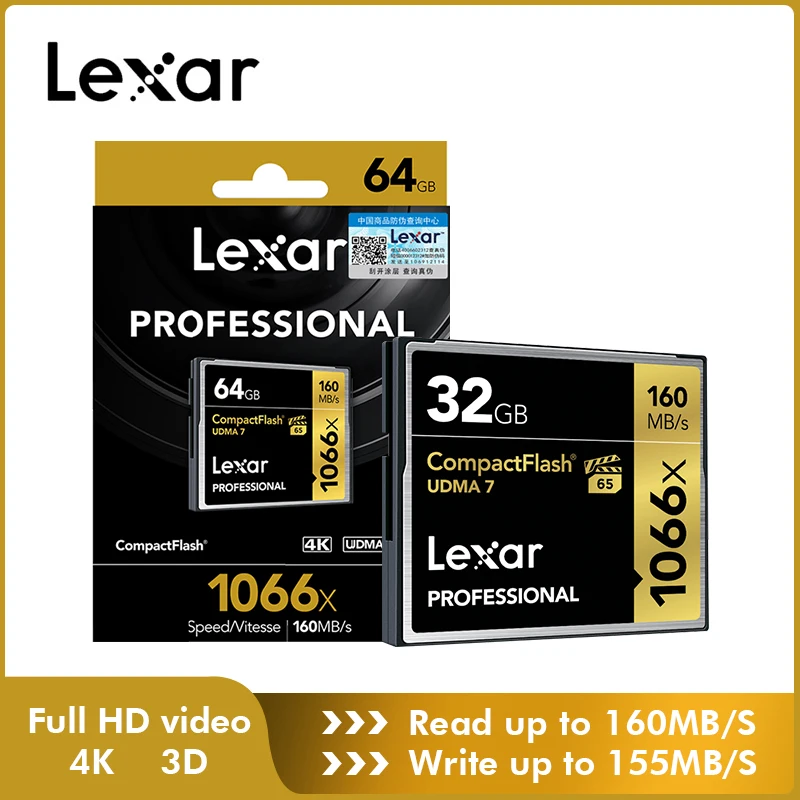 Lexar Professional 1066x 64GB 128GB 256GB VPG-65 Compact Flash Card Micro Sd CF 512GB 32GB Memory | Компьютеры и офис