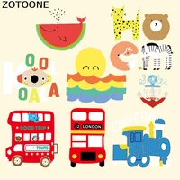 zotoone carton patch for kids clothes pyrography heat transfer cute patches sew watermelon cat sun anchor washable stickers d