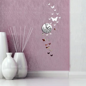 Настенные часы 3d сделай сам Акриловые зеркальные часы, ВИНТАЖНЫЕ КВАРЦЕВЫЕ Креативные Часы для гостиной