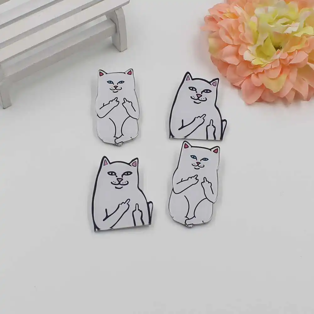 1 шт., модная акриловая брошь с изображением белого кота для девушек/мужчин, украшение одежды, значок, лоскут, воротник, шарф, игла, кисть