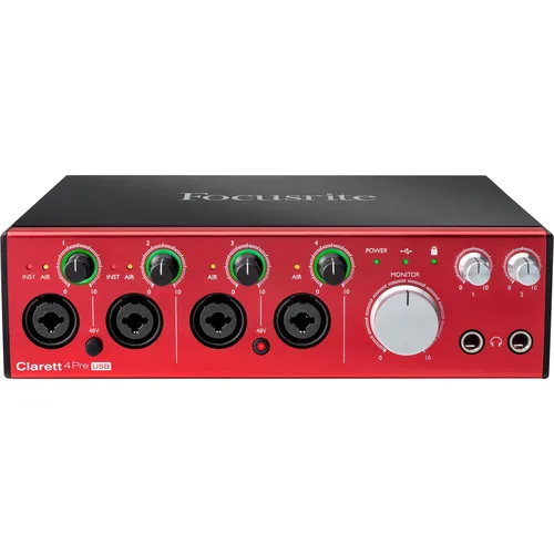 Профессиональная звуковая карта Focusrite Clarett 4Pre 18 входов/8 выходов USB аудио