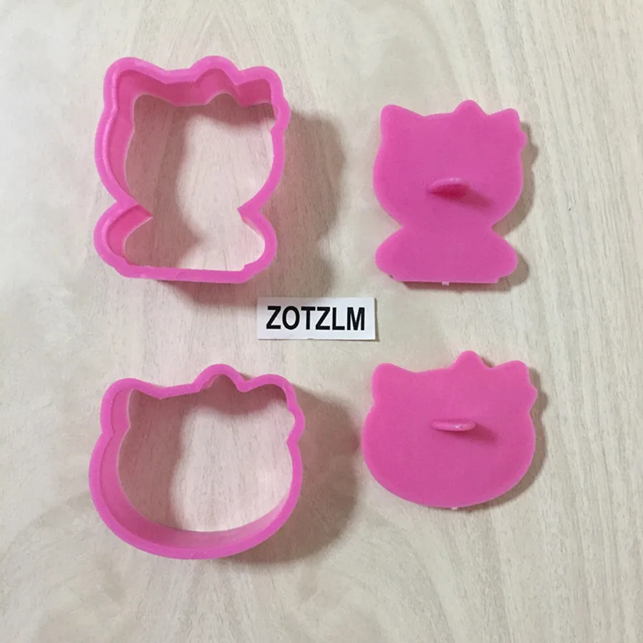 2 шт./компл. мультфильм серии Кот в форме Пластик сэндвич печенье ножи для тортов