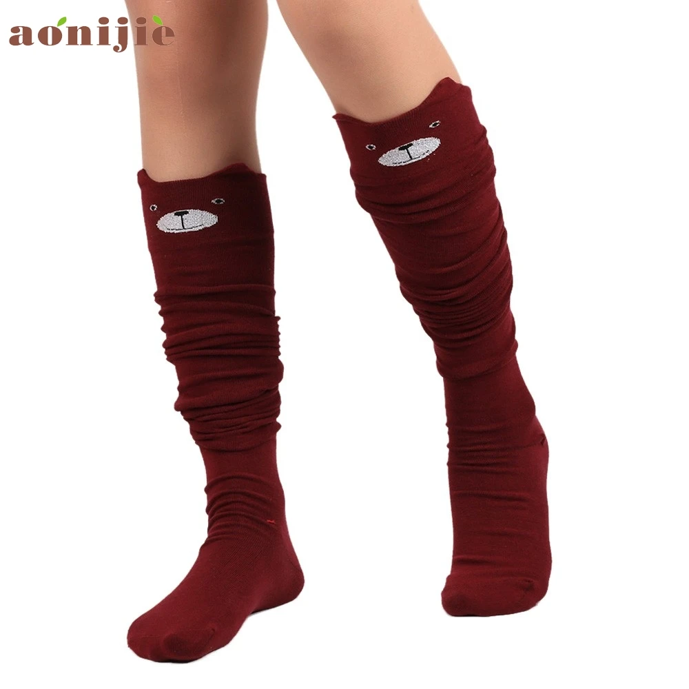 2017 женские и теплые носки Гольфы с кошачьим котом длинные спортивные уличные для