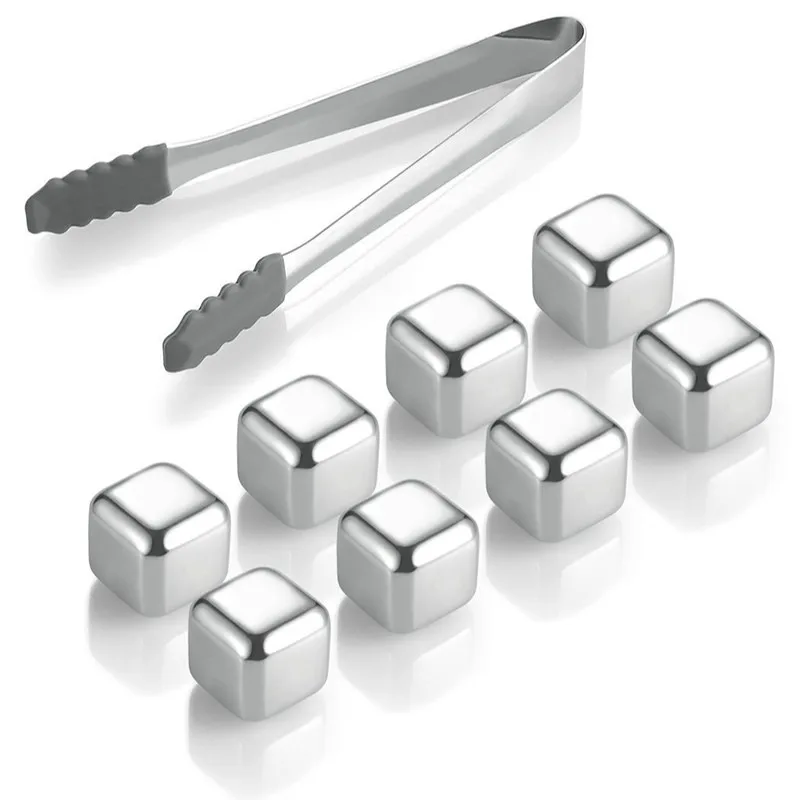 

Set Of 4/6/8 Stainless Steel Whiskey Stones Ice Cubes Stainless Eco-friendly Natural Stones For Wine Cooler Beer Chiller For Bar