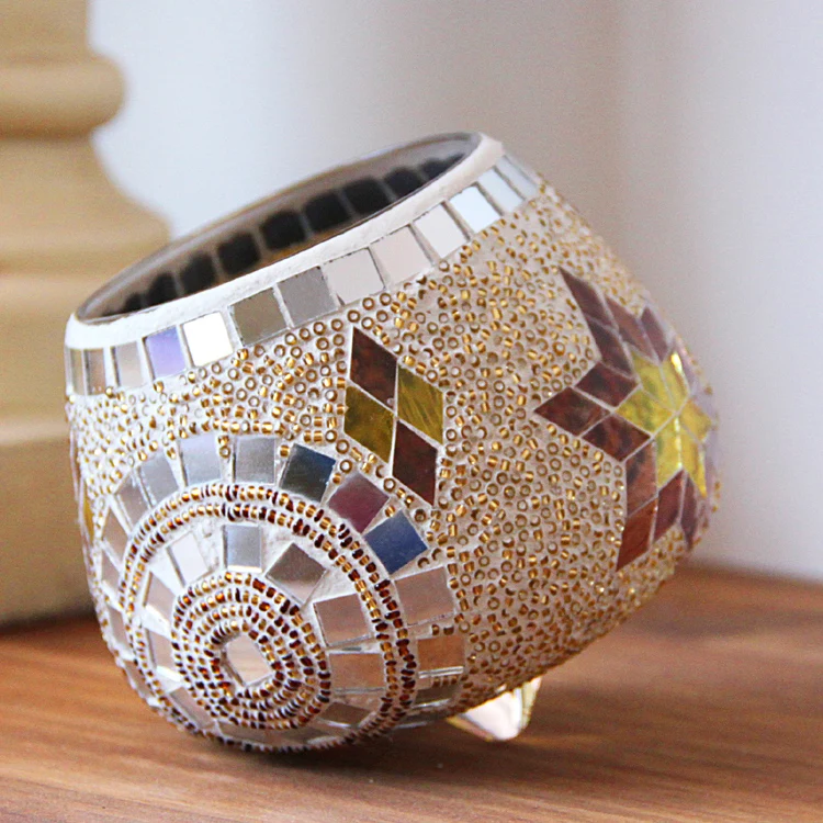 2019New бар и вечеринка Декоративный Подсвечник Многоцветный Стеклянная мозаика