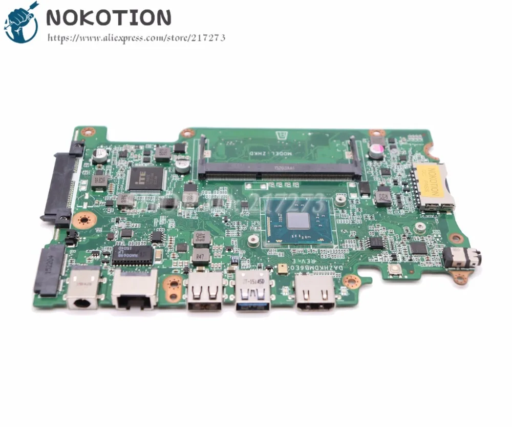 NOKOTION NBVB811001 материнская плата для acer aspire ES1-131 основная плата DAZHKDMB6E0 DDR3 с процессором