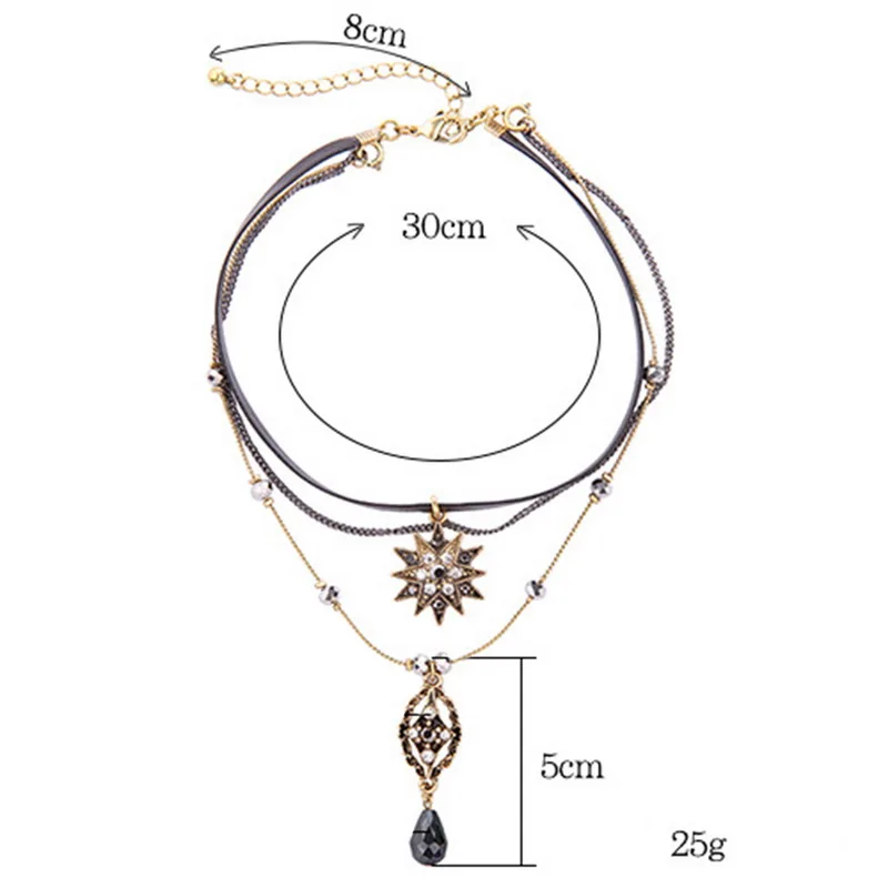 2019 модное ретро новое многослойное колье ожерелье темперамент звезды Снежинка