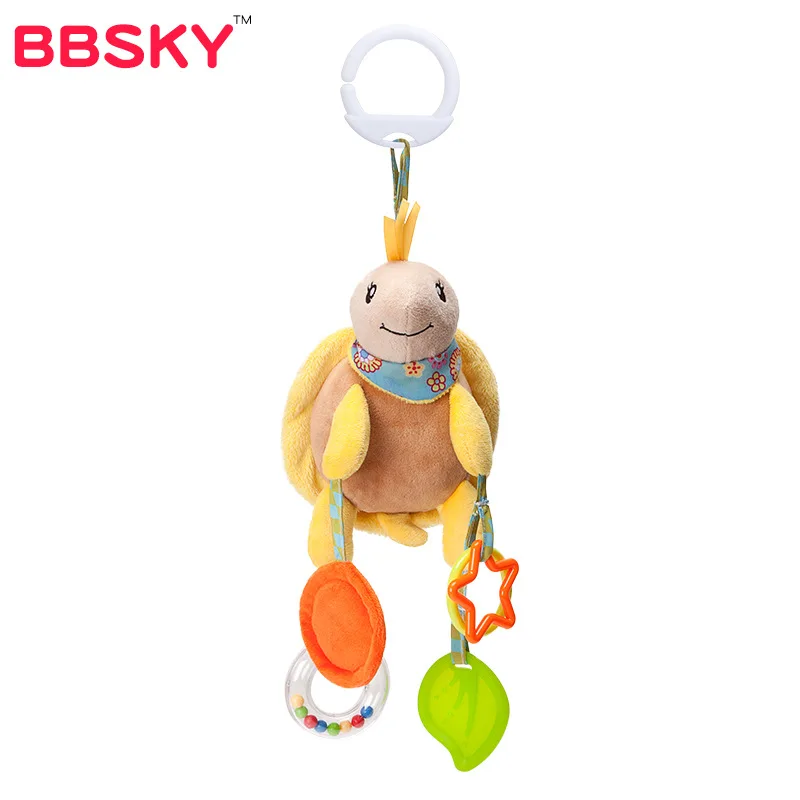 tortoise Игрушки для ребенка 0 12 24 месяцев мягкие животные новорожденный мальчик девочка Мягкая погремушка эхолот зеркало попугай щенок пчела сова кролик черепаха - Цвет: tortoise
