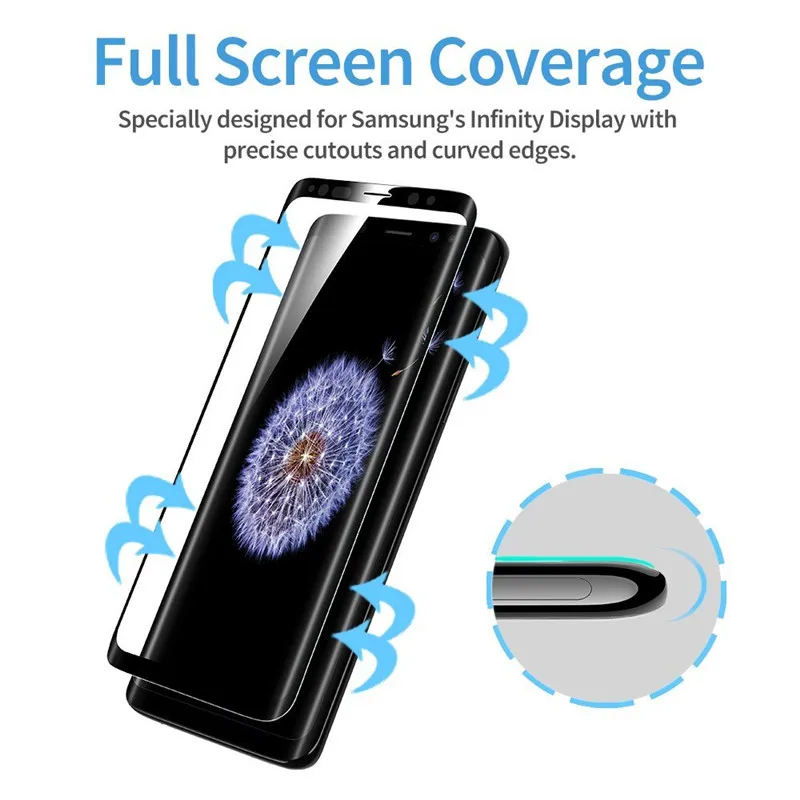 Закаленное стекло для Samsung Galaxy S9 Plus защита экрана на 3D Note 9 Защитное S8 S7 Edge