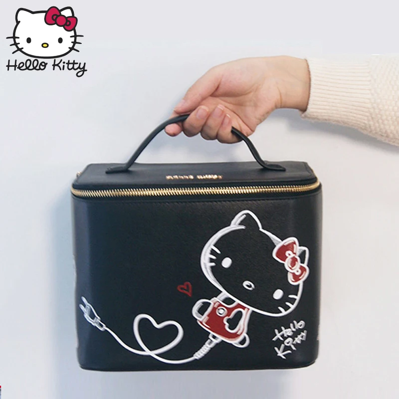 Hello kitty Милая мультяшная коробка для хранения женская косметичка дорожная сумка для девочек удобная сумка на запястье любовник косметичка для мытья красоты девушка