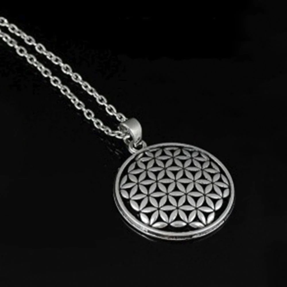 Полые Цветы жизни вдохновение ювелирные изделия покрытые кулон ожерелье для
