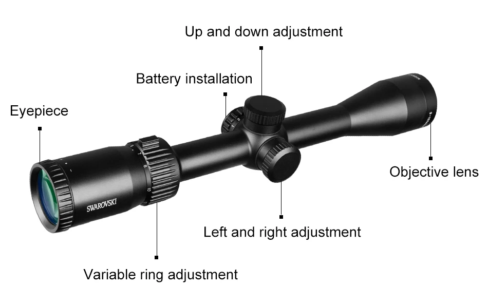 SWAROVSKl IR 3-12X40 Rifle Scope Optical Sight Red Illuminated Glass Etched Reticle Hunting Trail Shooting Riflescope