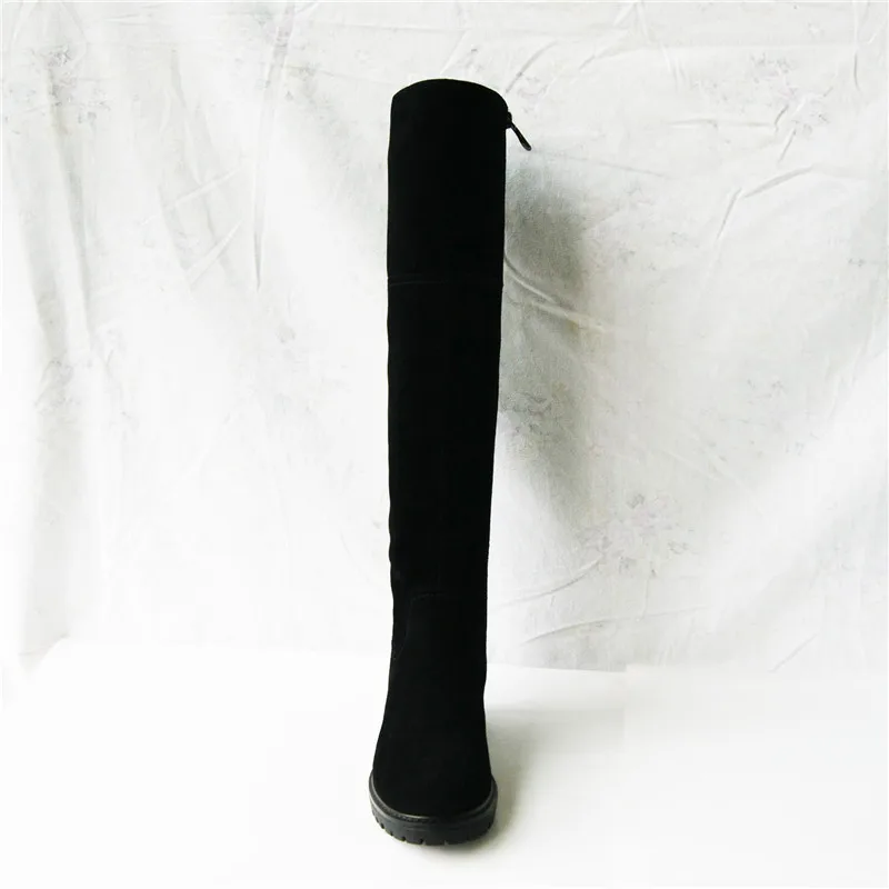 Pritivimin/женские замшевые сапоги; botte femme; зимние женские теплые сапоги ручной работы из натуральной шерсти с меховой подкладкой; женские Сапоги выше колена; FN73