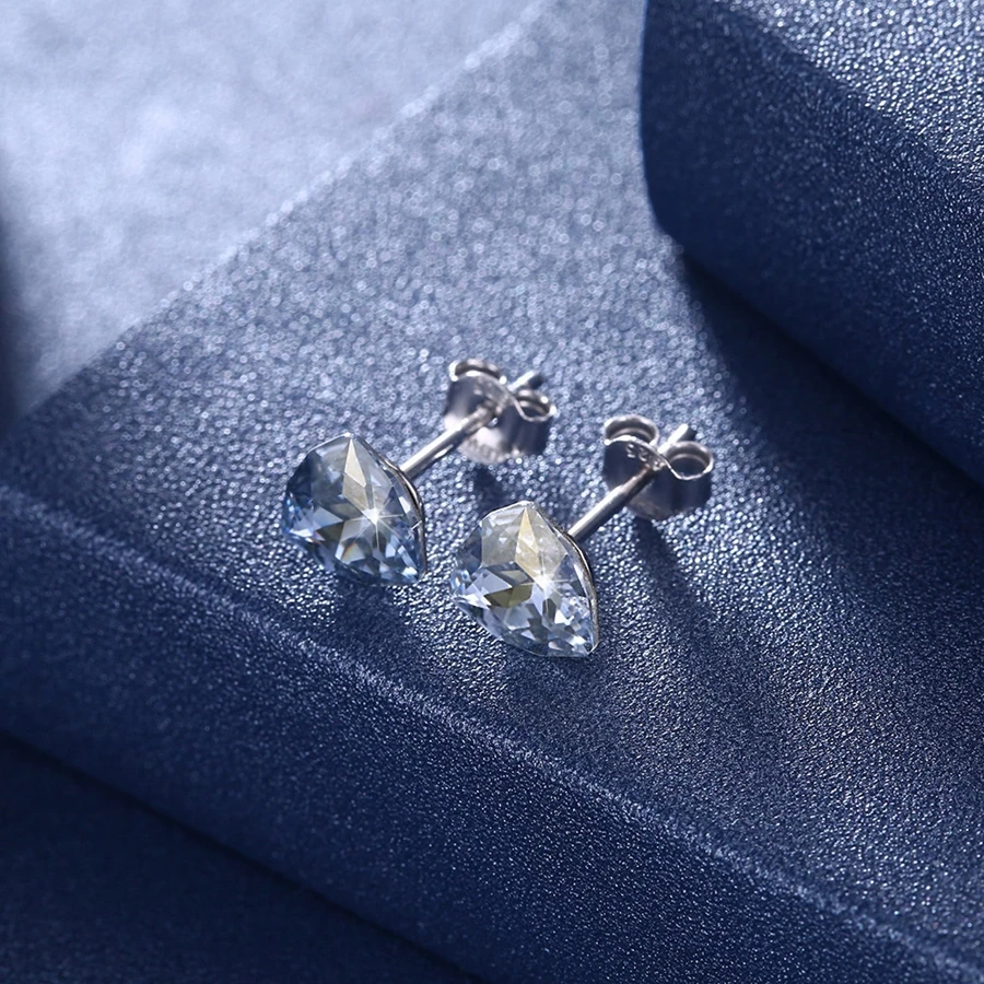 Серьги из стерлингового серебра Swarovski с треугольным кристаллом MALANDA новые модные