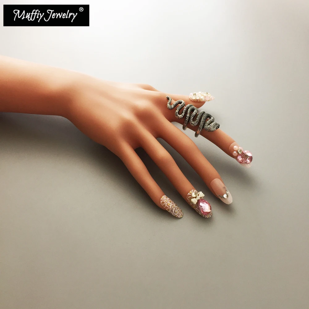 Серебряное кольцо в виде змеи модные блестящие ювелирные украшения для женщин