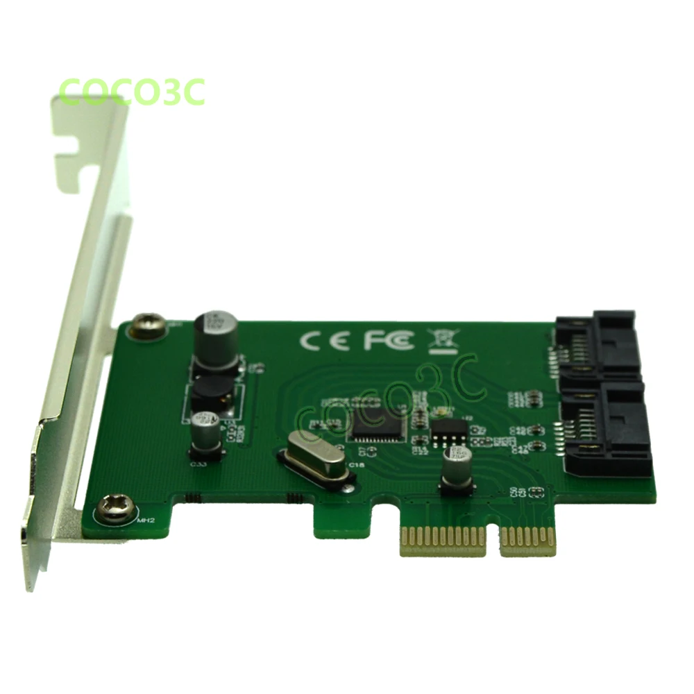 Внутренний 2 порта SATA 6 Гбит/с PCI Express контроллер карта с низкопрофильным
