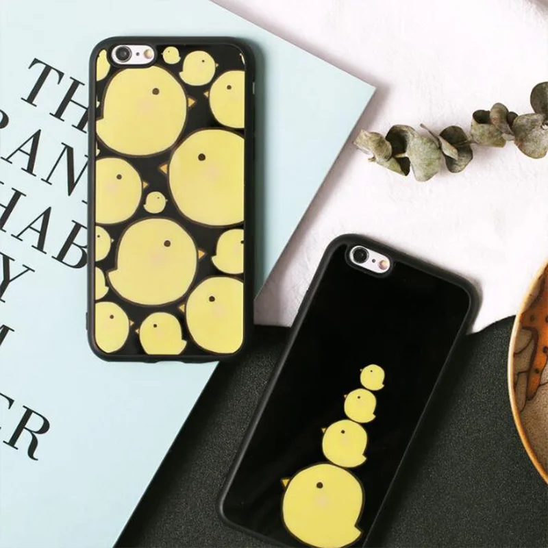 Курица чемодан для iphone6 6S 6 P плюс Защитная крышка iphone7 7 Plus маленький желтый
