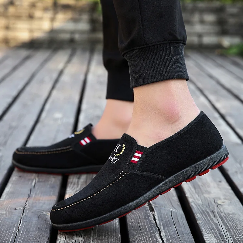 Men Shoes 2019 Spring Casual Canvas Fashion Loafers Breathable Outdoor Male Black Sneakers | Обувь
