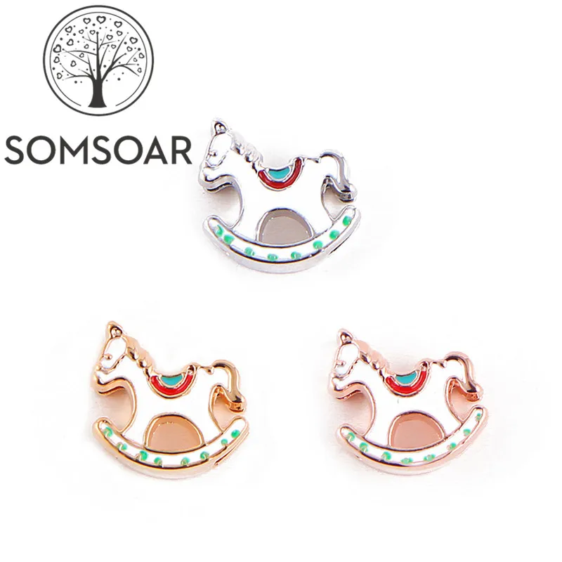 Somsoar ювелирные изделия милый hobbyhorse масло капельная горка амулеты fit Кожаный