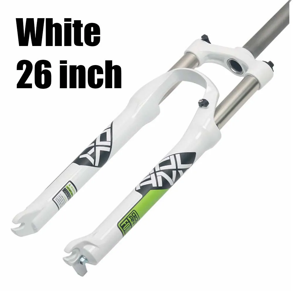 White 26 inch BOLANY MTB велосипеда передняя вилка 26/27. 5/29 дюймов горный велосипед Алюминий сплав пружинный замок передняя вилка с амортизацией PM дисковый тормоз колеса велосипеда Запчасти - Цвет: White 26 inch