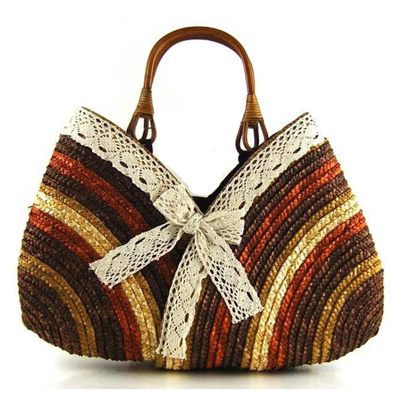 Женская пляжная сумка Yirenfang летняя повседневная модная Плетеная соломенная в