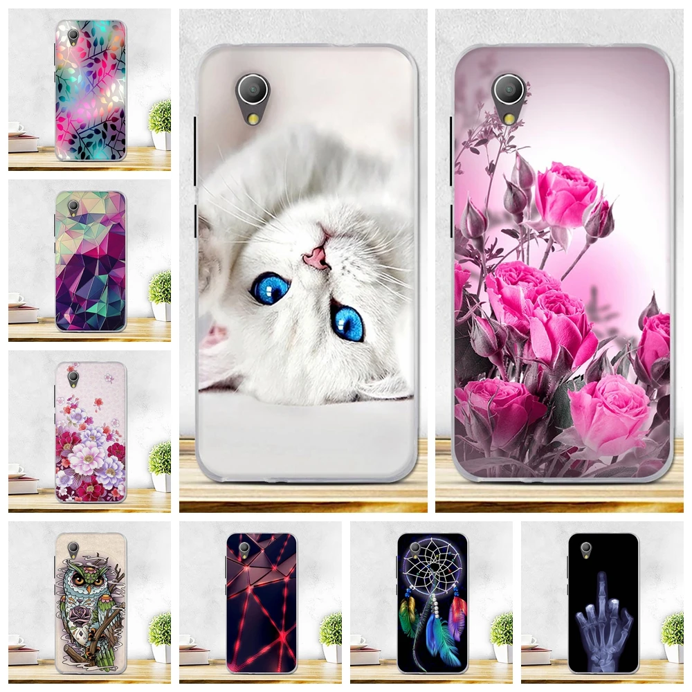 Чехол для Alcatel 3L 5034D мягкий силиконовый тонкий чехол из ТПУ с цветочным рисунком