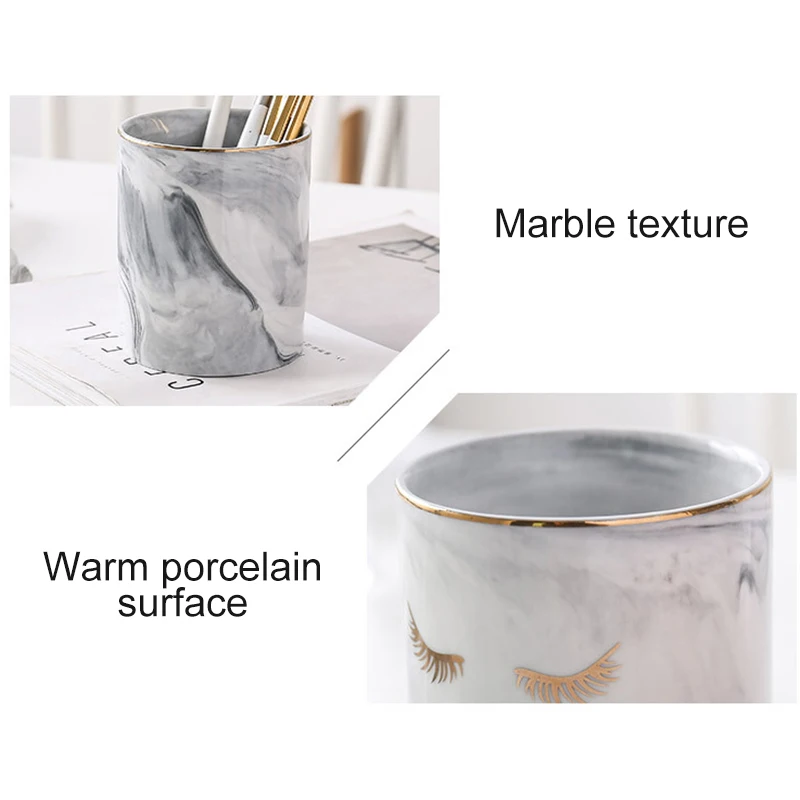 1 шт. керамическая подставка для ручек Мрамор текстура карандаш чаш канцелярских
