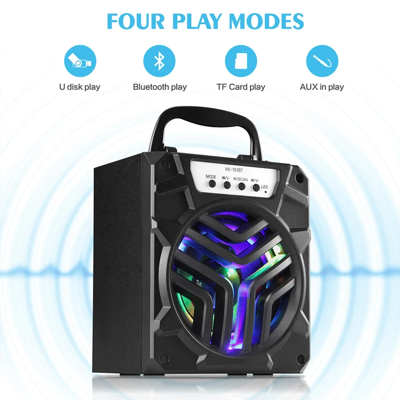 HK 101BT Bluetooth Динамик Портативный Крытый Открытый Беспроводной Поддержка TF/AUX/FM