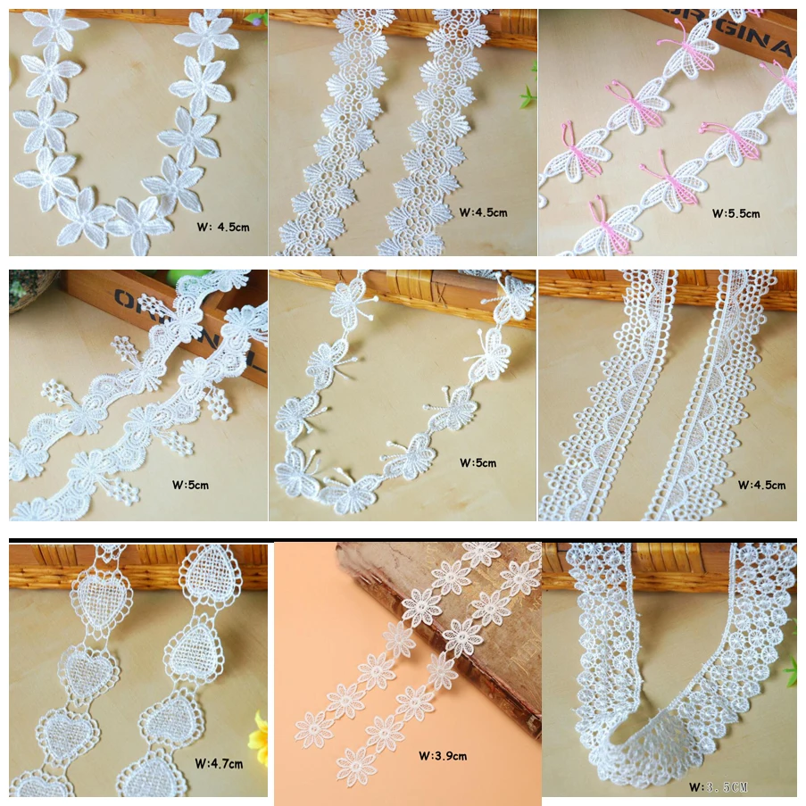 2 ярда/лот Водорастворимая кружевная отделка ручной работы лоскутный материал