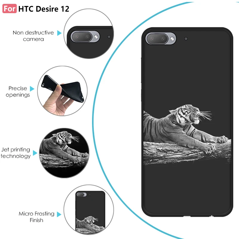 JURCHEN чехол для телефона htc Desire 12 мультфильм цветной рисунок окрашены Micro Forsted