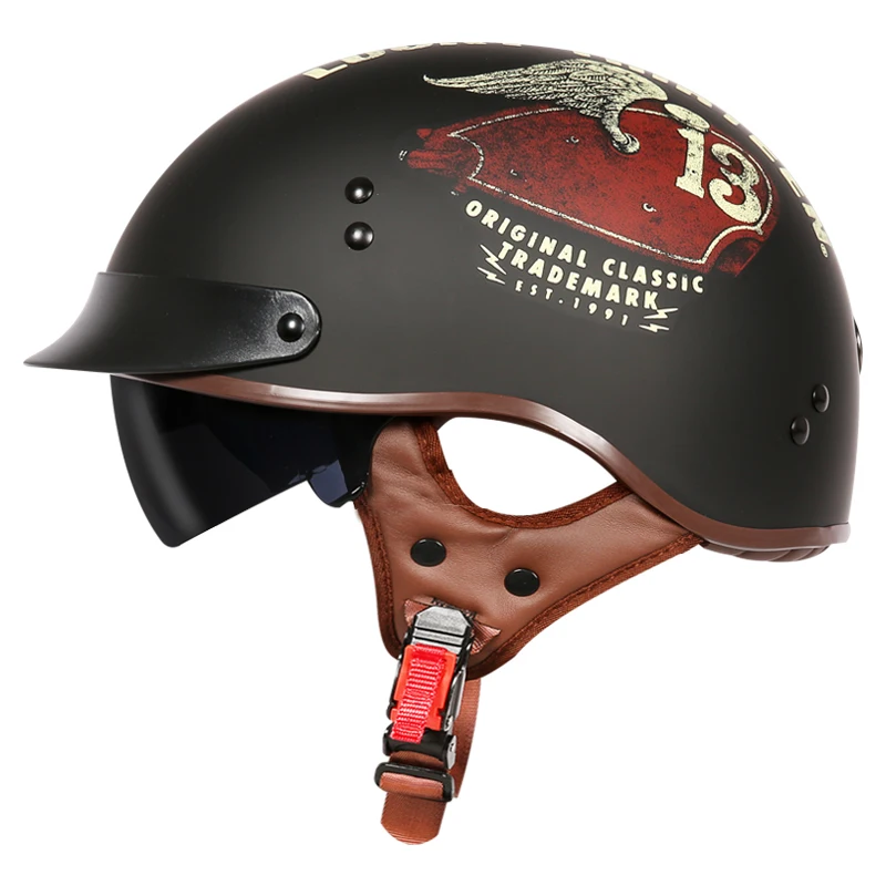 TORC T55 винтажный полушлем летний мото rcycle шлем Ретро скутер шлем Lucky 13 Cool Skull moto casco DOT утвержден capacete