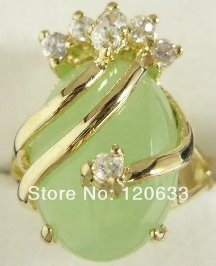 Натуральные бусины красивое и очаровательное светло зеленое кольцо с