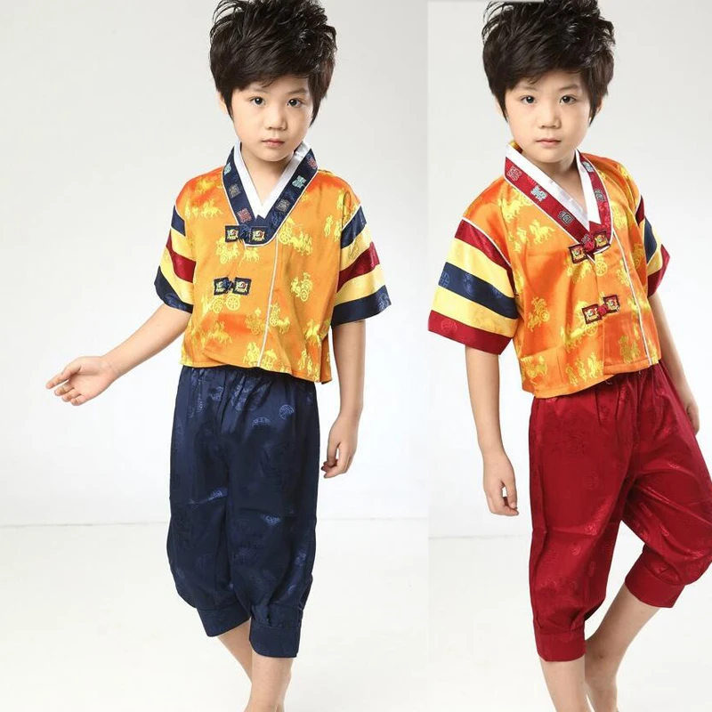 Дети Вышивка корейский традиционные наряды Обувь для мальчиков Национальный