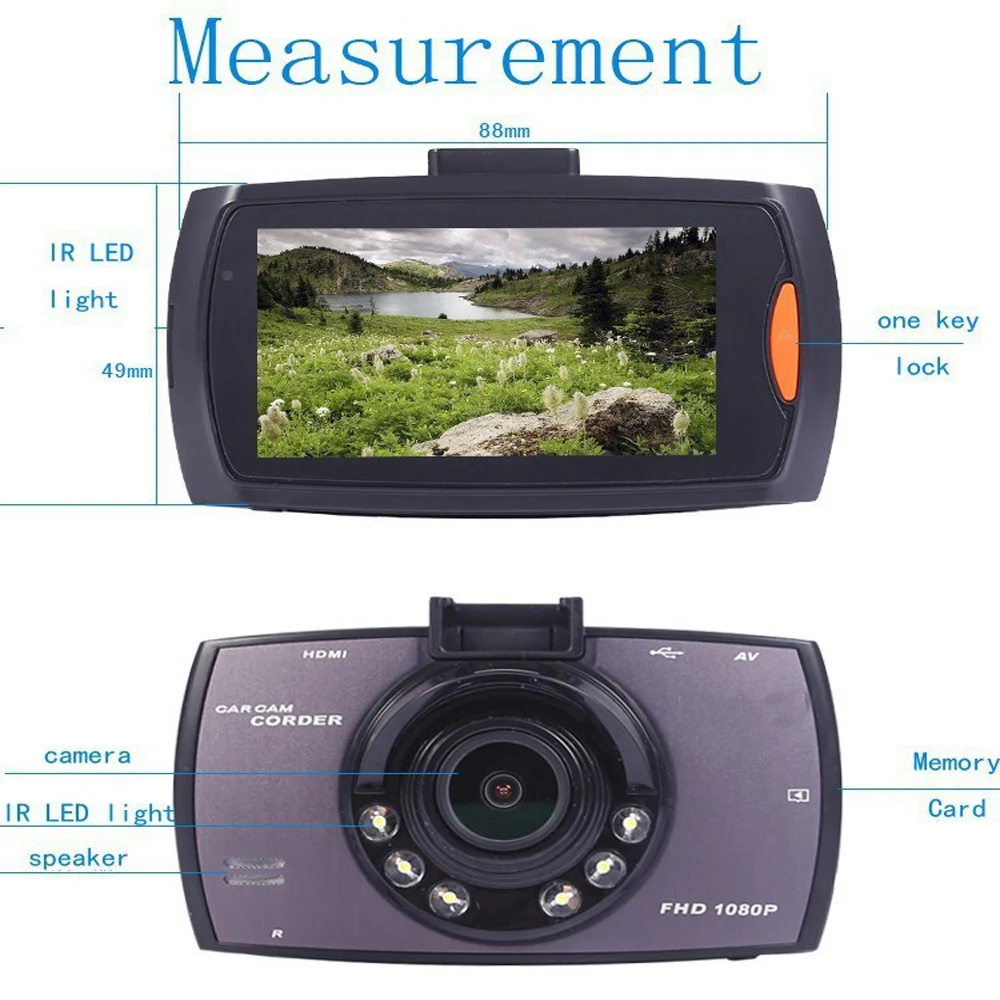 G30 Автомобильный видеорегистратор Full HD 1080P камера с датчиком движения ночного