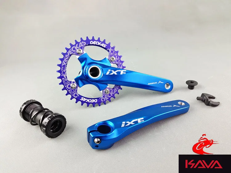 MTB шатун со звездами для велосипеда полый один Кривошип цепная Звездочка из алюминиевого сплава горный велосипед рифленый диск MTB части велосипеда
