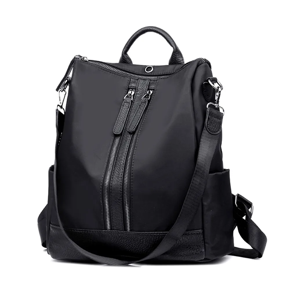 Женский рюкзак из натуральной кожи mochila mujer нейлоновый Одноцветный на двойной