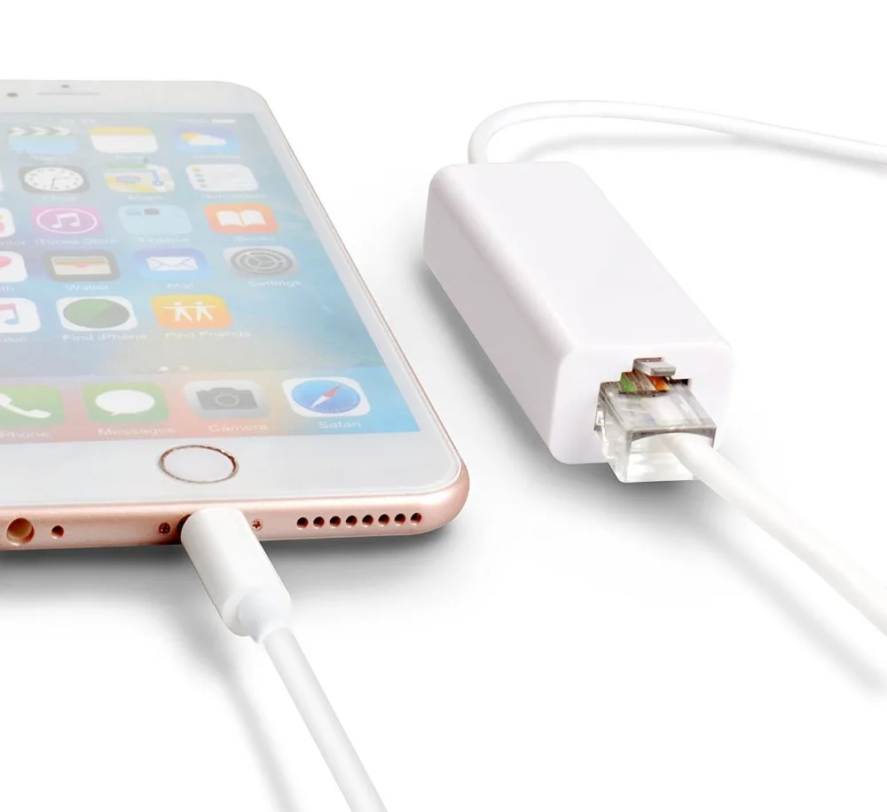 Для перехода от разъема Lightning к RJ45 Ethernet LAN проводной сетевой адаптер Благодаря