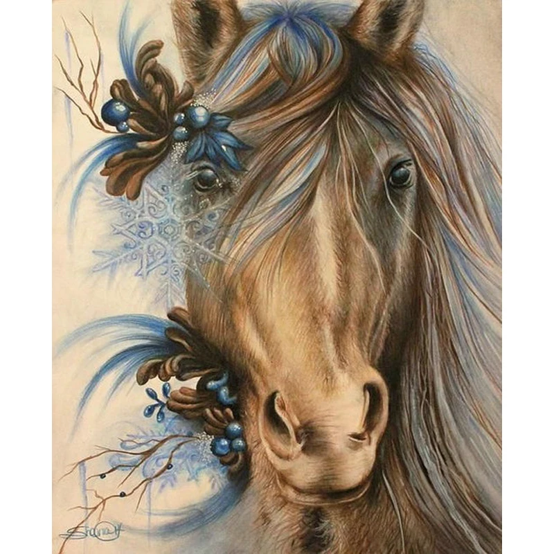 

YIKEE diamond painting fire horse Full Square Rhinestones Pictures Cross Stitch Mosaic House y1768