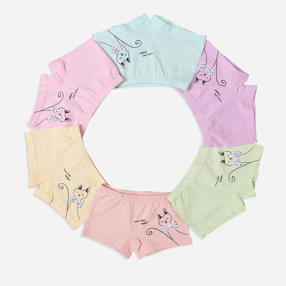 Трусы боксеры нижнее белье для девочек из модала с рисунком кошки детей оптовая