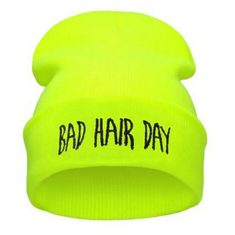 Женская маска теплые шапки новая модная зимняя шапка бини мужская Wowen Bad Hair Day