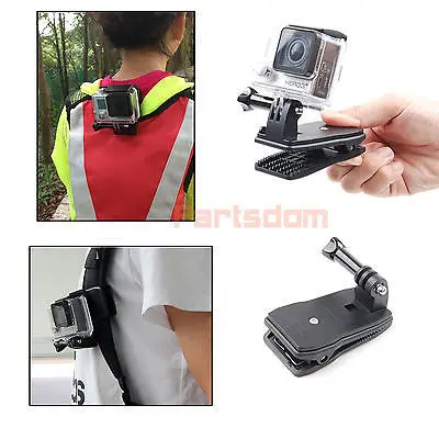 2 в 1 Gopro 360 Вращающийся рюкзак Крепление на шляпу зажим быстрое зажимное крепление